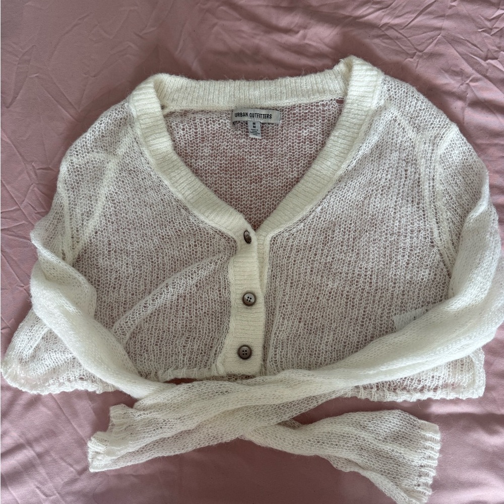 Urban Outfitters Ivory Knit Cardigan